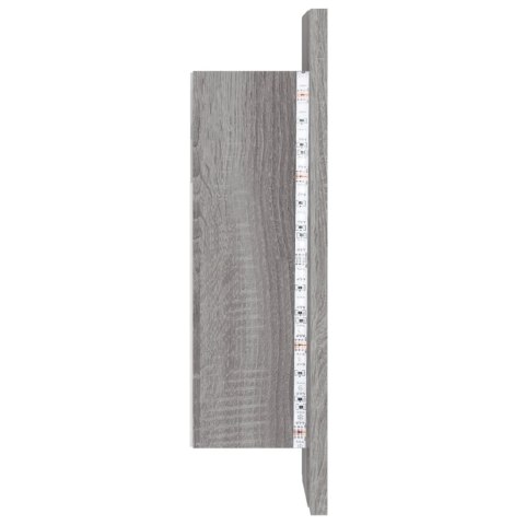 SZAFKA ŁAZIENKOWA Z LUSTREM I LED SZARY DĄB SONOMA 40X12X45CM