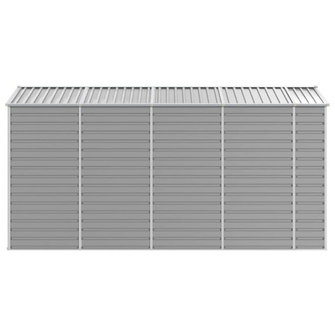 SZOPA OGRODOWA JASNOSZARA 191X385X198CM STAL GALWANIZOWANA