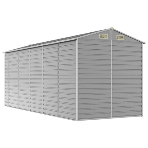 SZOPA OGRODOWA JASNOSZARA 191X470X198CM STAL GALWANIZOWANA