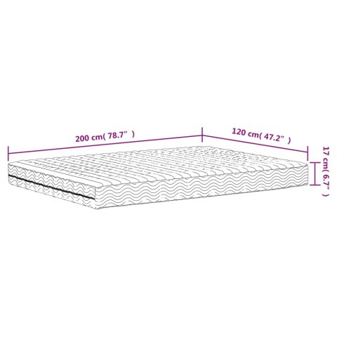 MATERAC PIANKOWY BIAŁY 120X200CM TWARDOŚĆ H2/H3