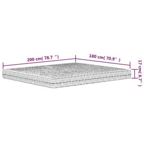 MATERAC PIANKOWY BIAŁY 180X200CM TWARDOŚĆ H2/H3