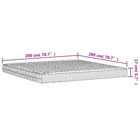 MATERAC PIANKOWY BIAŁY 200X200CM TWARDOŚĆ H2/H3