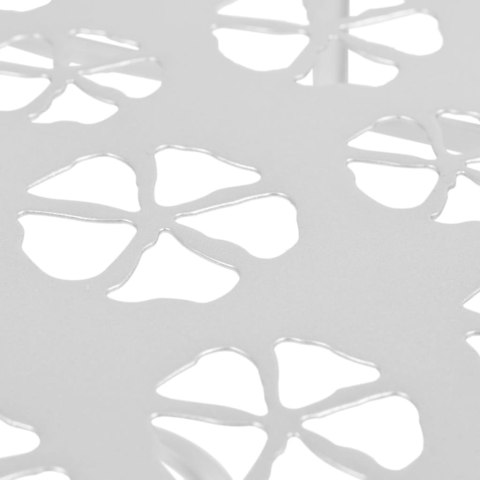 PÓŁOKRĄGŁY STOLIK VINTAGE METALOWY 72X36X74CM SREBRNY