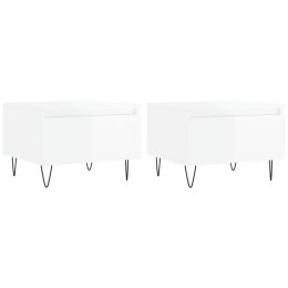 STOLIKI KAWOWE 2SZT POŁYSK BIAŁE 50X46X35CM