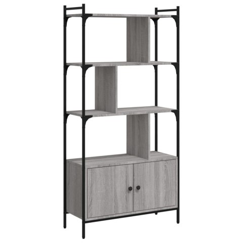 BIBLIOTECZKA Z DRZWICZKAMI SZARY DĄB SONOMA 76,5X30X154,5CM