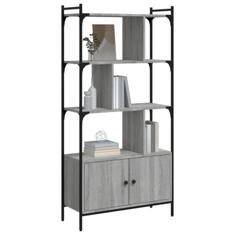 BIBLIOTECZKA Z DRZWICZKAMI SZARY DĄB SONOMA 76,5X30X154,5CM