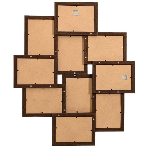 RAMKA NA 10 ZDJĘĆ 13X18CM CIEMNOBRĄZOWA