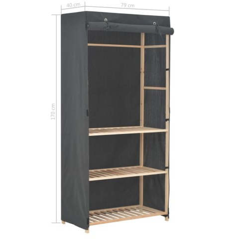 3-POZIOMOWA SZAFA NA UBRANIA SZARA 79X40X170CM TKANINA