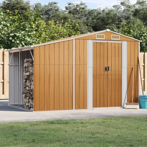 SZOPA OGRODOWA JASNY BRĄZ 277X192,5X179CM STAL GALWANIZOWANA