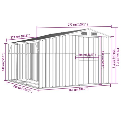 SZOPA OGRODOWA JASNY BRĄZ 277X279X179CM STAL GALWANIZOWANA