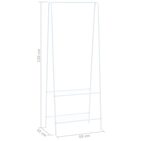 WIESZAK NA UBRANIA 59X35X150CM BIAŁY