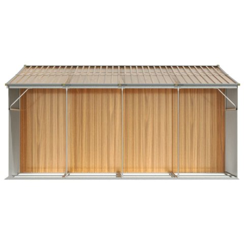 SZOPA OGRODOWA JASNY BRĄZ 277X365,5X179CM STAL GALWANIZOWANA