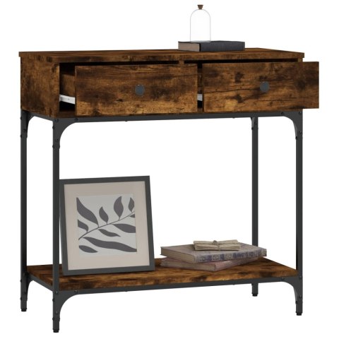 STOLIK KONSOLOWY PRZYDYMIONY DĄB 75X34,5X75CM