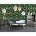 DUTCH WALLCOVERINGS Tapeta Eden, czarno-ciemnozielona