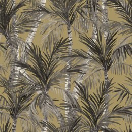 DUTCH WALLCOVERINGS TAPETA PALM TREES ZŁOTO-CZARNA