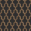 DUTCH WALLCOVERINGS TAPETA GEOMETRIC CZARNO-ZŁOTA