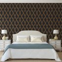 DUTCH WALLCOVERINGS TAPETA GEOMETRIC CZARNO-ZŁOTA