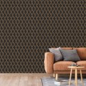 DUTCH WALLCOVERINGS TAPETA GEOMETRIC CZARNO-ZŁOTA