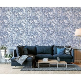 DUTCH WALLCOVERINGS TAPETA LIQUID MARBLE NIEBIESKA