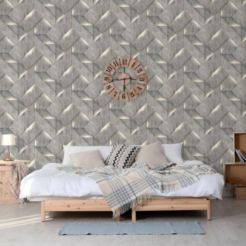 DUTCH WALLCOVERINGS TAPETA ONYX CIEMNOSZARA