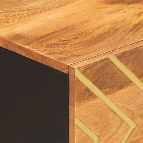 STOLIK KAWOWY BRĄZOWO-CZARNY 80X50X40CM DREWNO MANGO