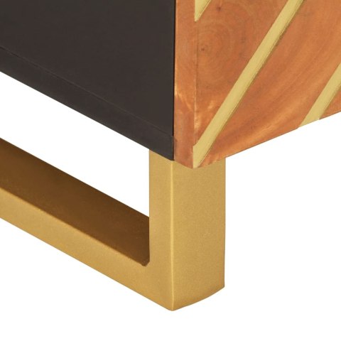 STOLIK KAWOWY BRĄZOWO-CZARNY 80X50X40CM DREWNO MANGO