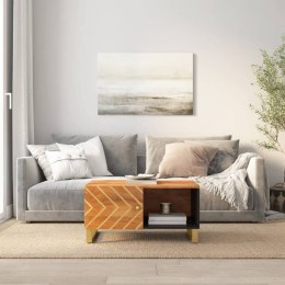 STOLIK KAWOWY BRĄZOWO-CZARNY 80X50X40CM DREWNO MANGO