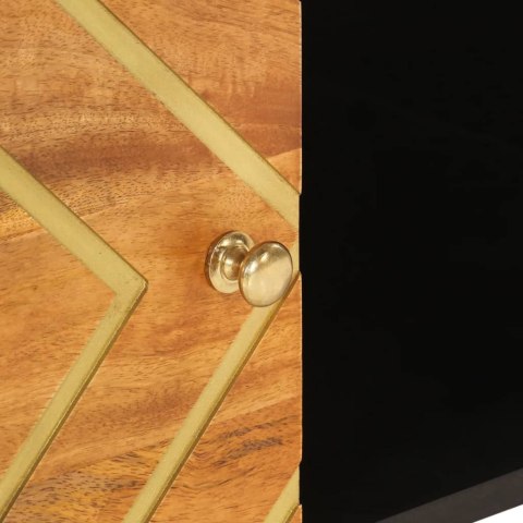 STOLIK KAWOWY BRĄZOWO-CZARNY 80X50X40CM DREWNO MANGO