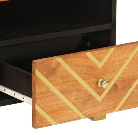 STOLIK KAWOWY BRĄZOWO-CZARNY 80X54X40CM DREWNO MANGO