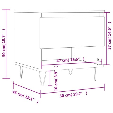 STOLIKI KAWOWE 2 SZT PRZYDYMIONY DĄB 50X46X50CM
