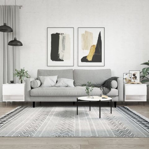 STOLIKI KAWOWE 2 SZT POŁYSK BIAŁE 50X46X50CM