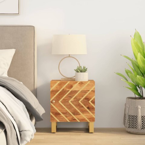 SZAFKA NOCNA BRĄZOWO-CZARNA DREWNO MANGO