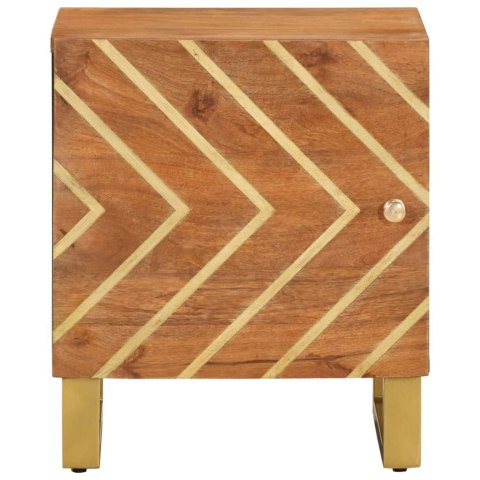 SZAFKA NOCNA BRĄZOWO-CZARNA DREWNO MANGO