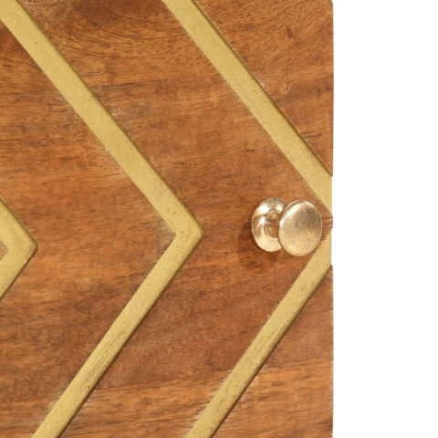 SZAFKA NOCNA BRĄZOWO-CZARNA DREWNO MANGO