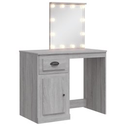 TOALETKA Z LAMPKAMI LED SZARY DĄB SONOMA 90X42X132,5CM