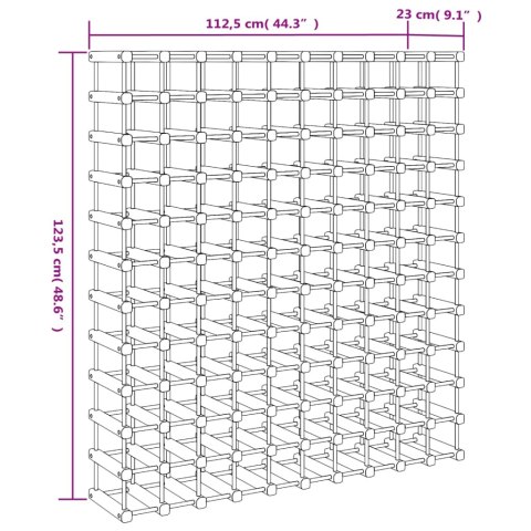 STOJAK NA 120 BUTELEK WINA 112,5X23X123,5CM DREWNO SOSNOWE