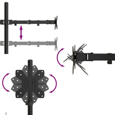 STOJAK NA MONITORY CZARNY STALOWY 75/100MM