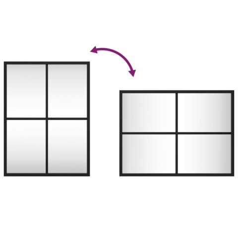 LUSTRO ŚCIENNE CZARNE 30X40CM PROSTOKĄTNE ŻELAZO