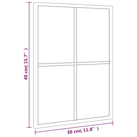 LUSTRO ŚCIENNE CZARNE 30X40CM PROSTOKĄTNE ŻELAZO