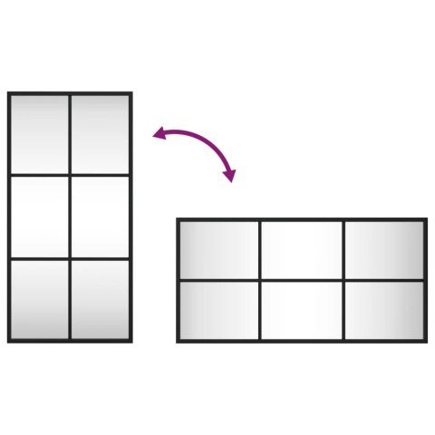 LUSTRO ŚCIENNE CZARNE 30X60CM PROSTOKĄTNE ŻELAZO