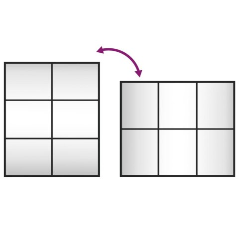 LUSTRO ŚCIENNE CZARNE 50X60CM PROSTOKĄTNE ŻELAZO