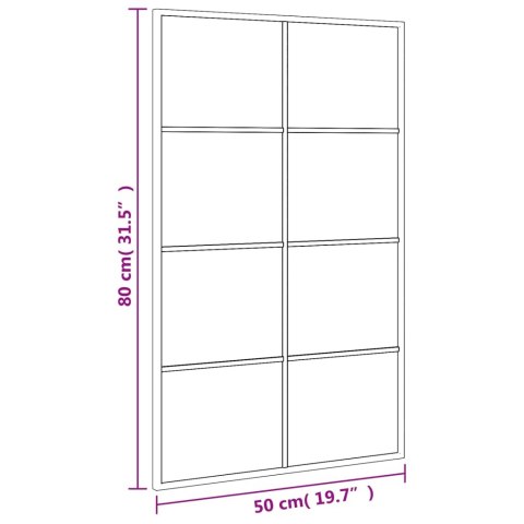 LUSTRO ŚCIENNE CZARNE 50X80CM PROSTOKĄTNE ŻELAZO