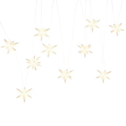 SZNUR ŚWIECĄCYCH GWIAZDEK MORAWSKICH 10 LED BIAŁE 10CM