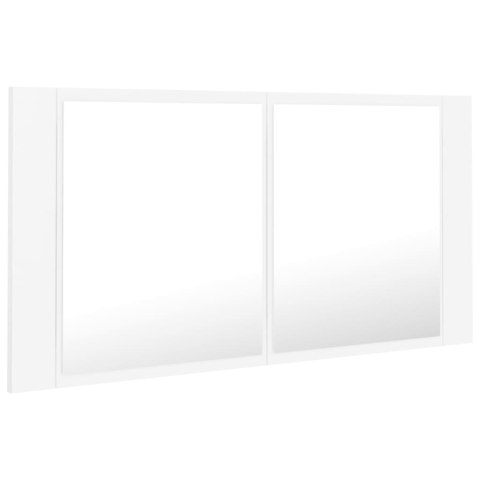 SZAFKA ŁAZIENKOWA Z LUSTREM I LED BIAŁA 90X12X45CM AKRYL