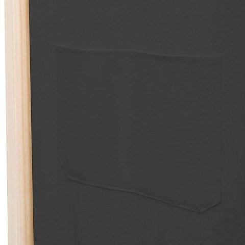 PARAWAN POKOJOWY 6-PANELOWY SZARY 240X170X4CM TKANINA