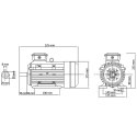 SILNIK ELEKTR. 3-FAZOWY ALUMINIUM 1,5KW/2HP 2 P 2840 OBR./MIN