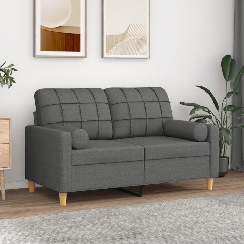2-OSOBOWA SOFA Z PODUSZKAMI CIEMNOSZARA 120CM TKANINA