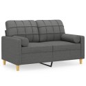2-OSOBOWA SOFA Z PODUSZKAMI CIEMNOSZARA 120CM TKANINA
