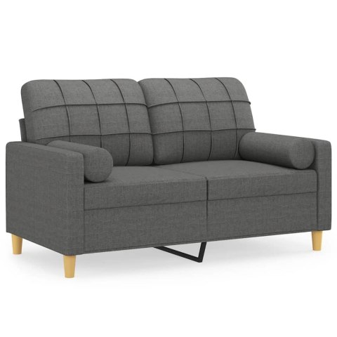2-OSOBOWA SOFA Z PODUSZKAMI CIEMNOSZARA 120CM TKANINA