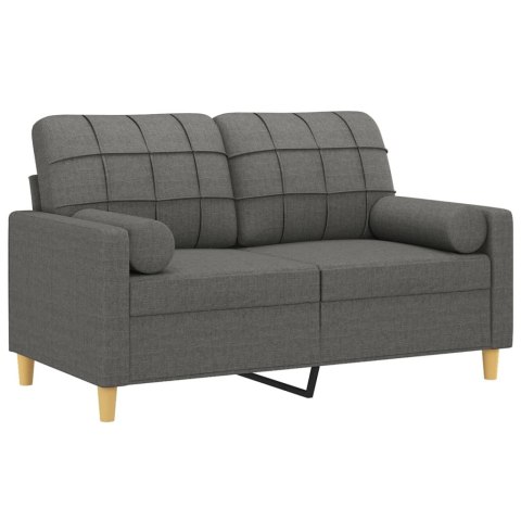 2-OSOBOWA SOFA Z PODUSZKAMI CIEMNOSZARA 120CM TKANINA